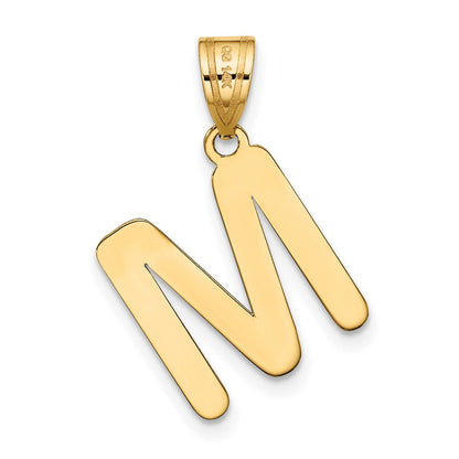 14K Gelbgold 14K Poliert Blase Buchstabe M Initiale Anhänger