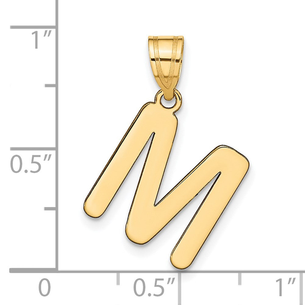 14K Gelbgold 14K Poliert Blase Buchstabe M Initiale Anhänger