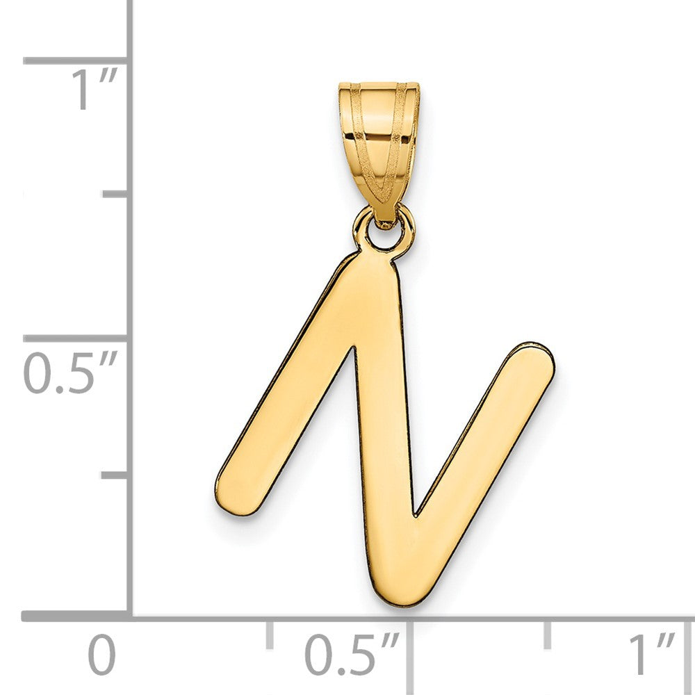 14K Gelbgold 14K Poliert Blase Buchstabe N Initiale Anhänger