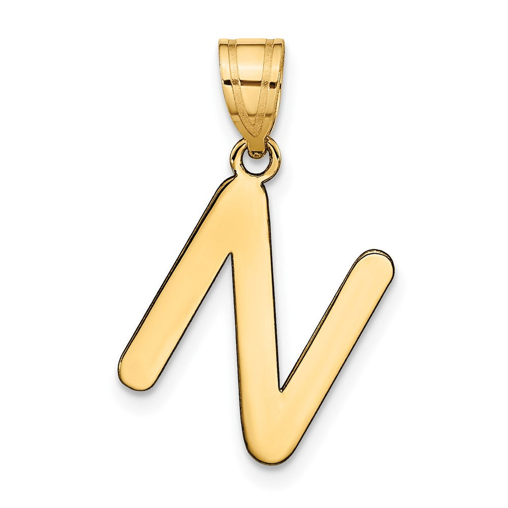 14K Gelbgold 14K Poliert Blase Buchstabe N Initiale Anhänger