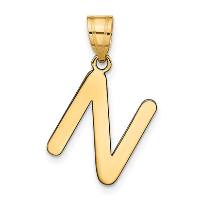 14K Gelbgold 14K Poliert Blase Buchstabe N Initiale Anhänger