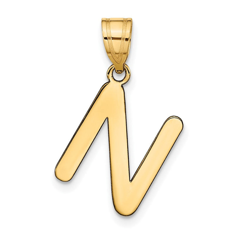 14K Gelbgold 14K Poliert Blase Buchstabe N Initiale Anhänger