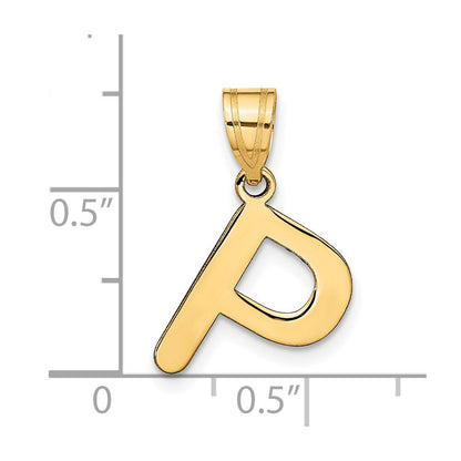 14K Gelbgold 14K Poliert Blase Buchstabe P Initiale Anhänger