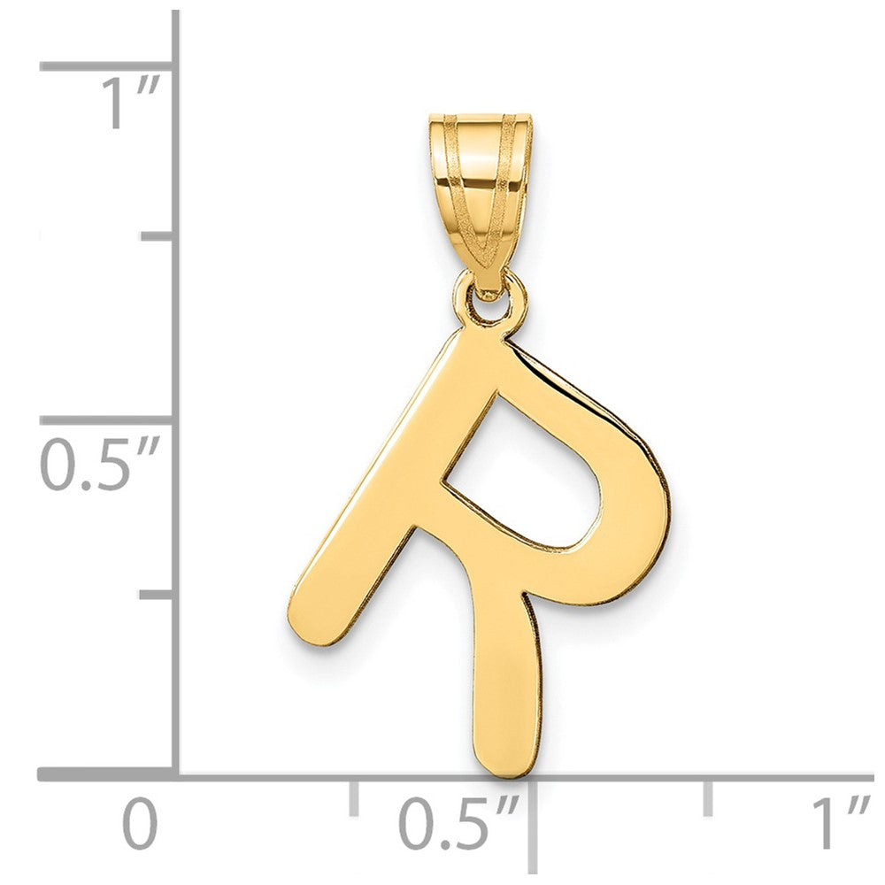 14K Gelbgold 14K Poliert Blase Buchstabe R Initiale Anhänger