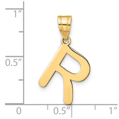 14K Gelbgold 14K Poliert Blase Buchstabe R Initiale Anhänger