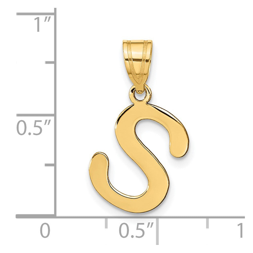 14K Gelbgold 14K Poliert Blase Buchstabe S Initiale Anhänger