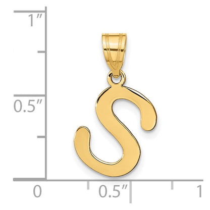 14K Gelbgold 14K Poliert Blase Buchstabe S Initiale Anhänger