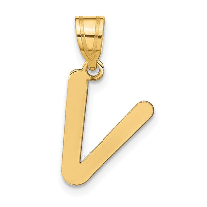 14K Gelbgold 14K Poliert Blase Buchstabe V Initiale Anhänger