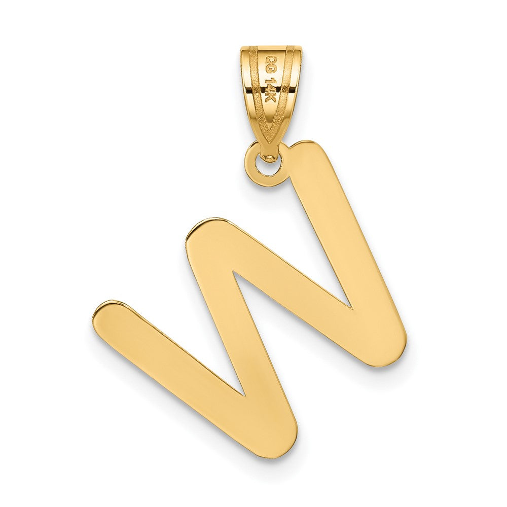 14K Gelbgold 14K Poliert Blase Buchstabe W Initiale Anhänger
