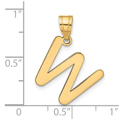 14K Gelbgold 14K Poliert Blase Buchstabe W Initiale Anhänger