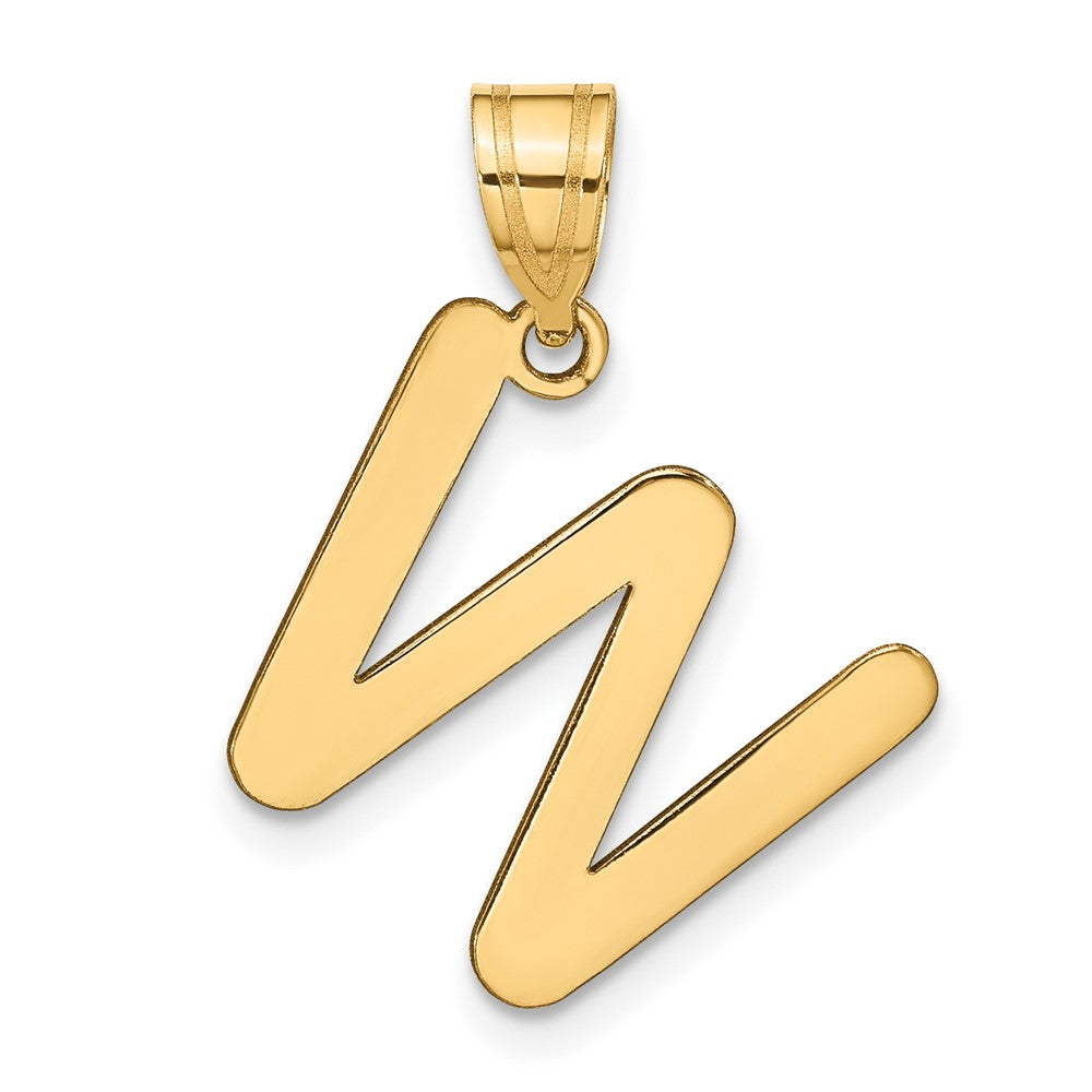 14K Gelbgold 14K Poliert Blase Buchstabe W Initiale Anhänger