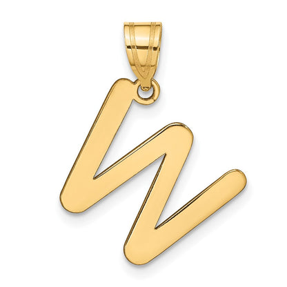 14K Gelbgold 14K Poliert Blase Buchstabe W Initiale Anhänger
