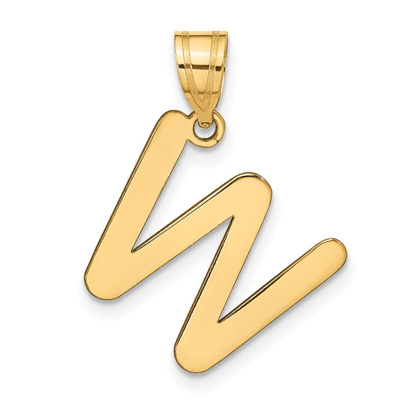 14K Gelbgold 14K Poliert Blase Buchstabe W Initiale Anhänger