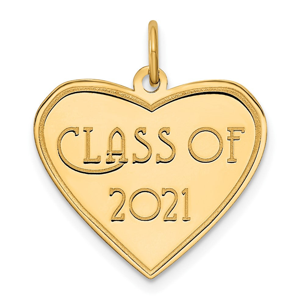 14K Gelbgold Herz-Charm "Abschlussjahrgang 2021