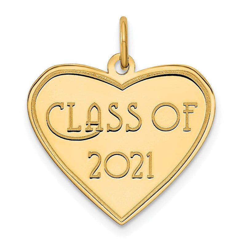 14K Gelbgold Herz-Charm "Abschlussjahrgang 2021