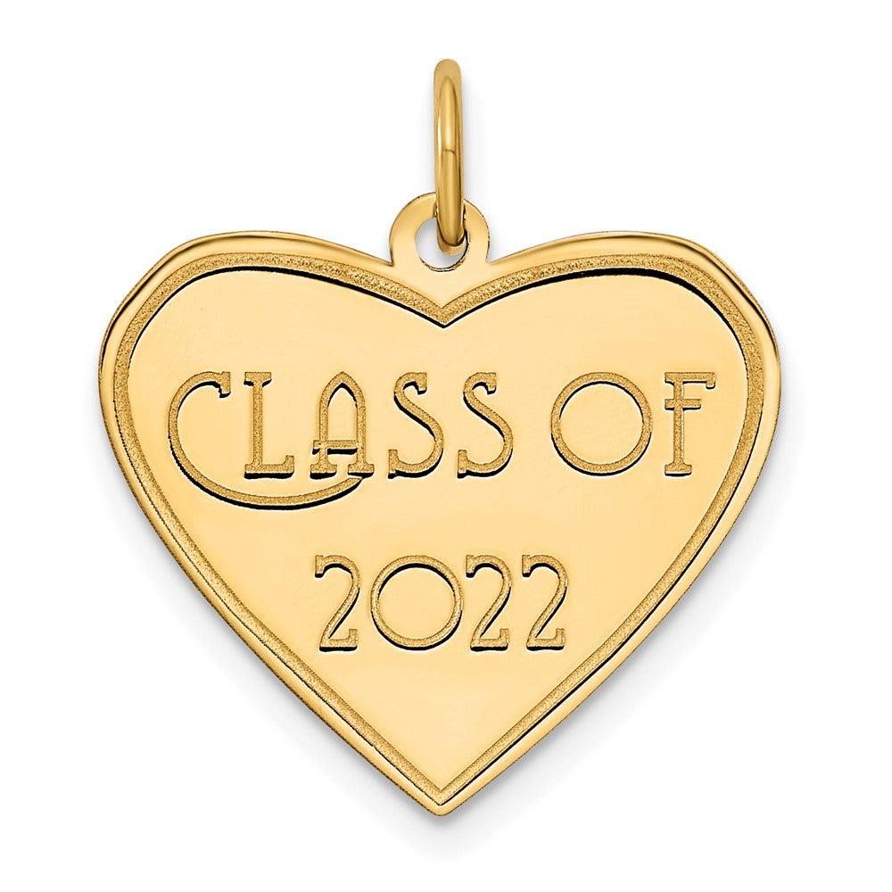 14K Gelbgold Herz-Charm „Abschlussjahrgang 2022“
