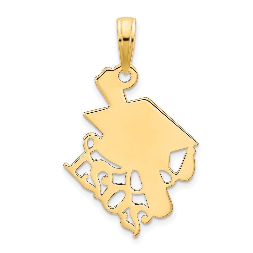 14K Gelbgold Charm „Abschlusskappe und schräges Diplom 2021“