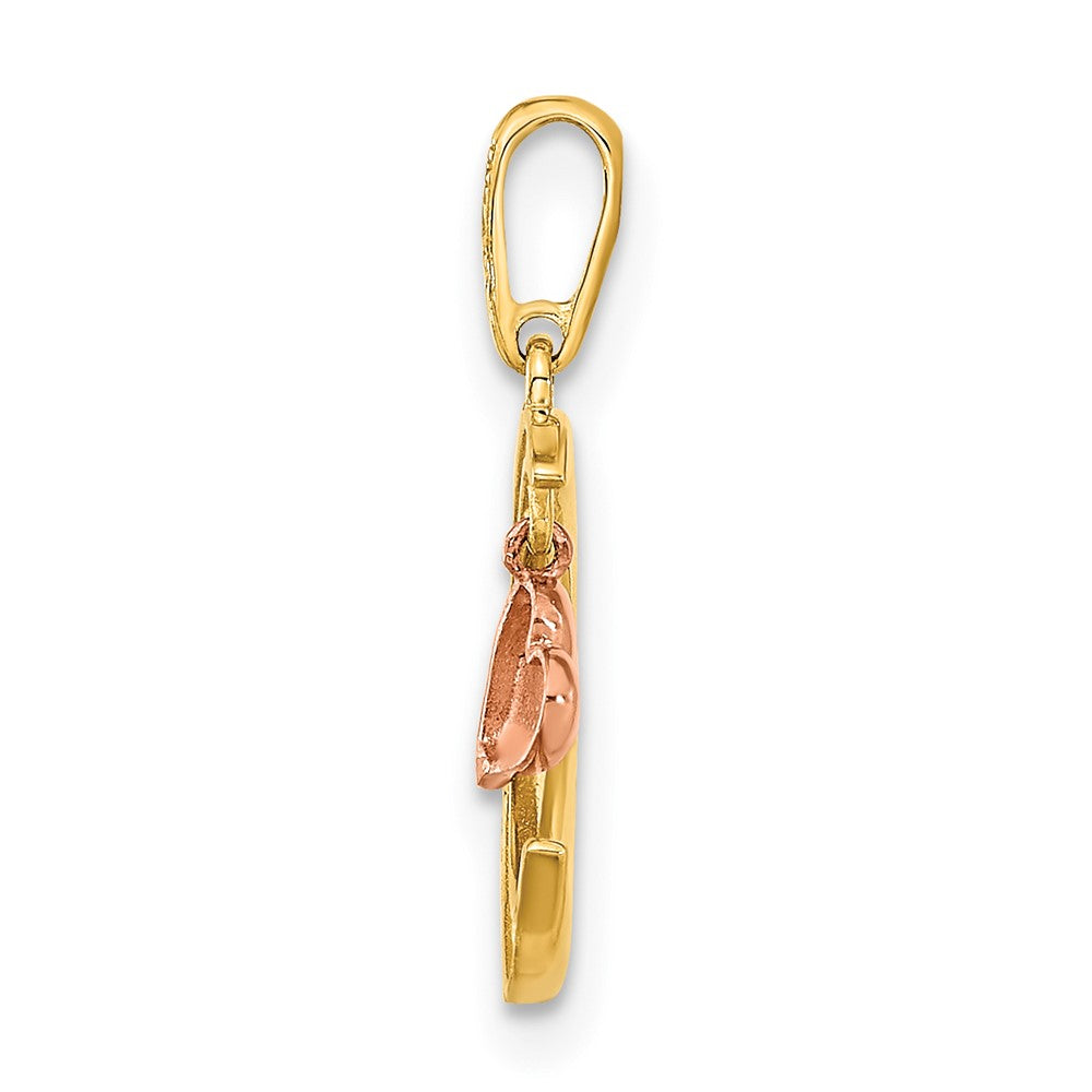 14K Bicolor 14K Bicolor Zirkonia Mond Herz Anhänger
