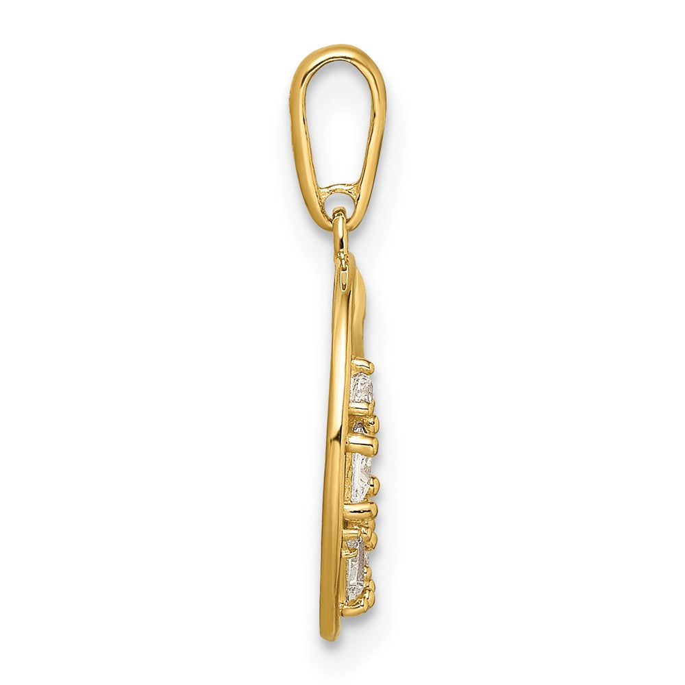 14K Gelbgold 14K Zirkonia Stern & Mond Anhänger