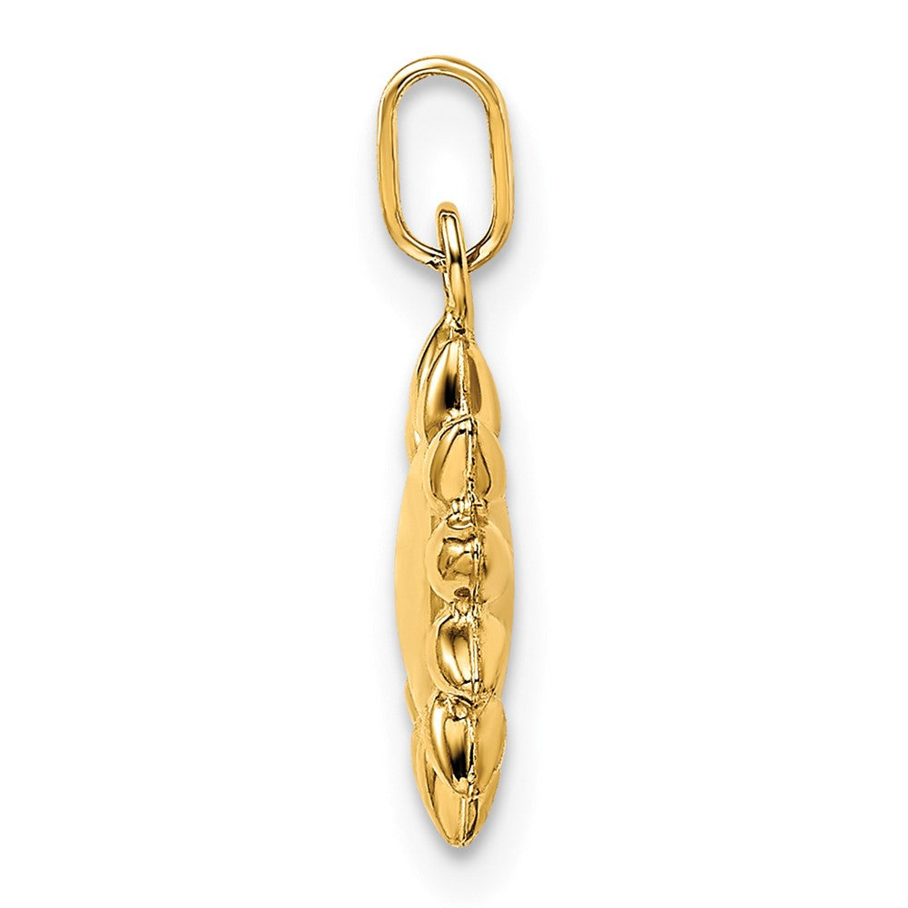 14K Gelbgold 14K Poliert Gewölbt Sonne Anhänger