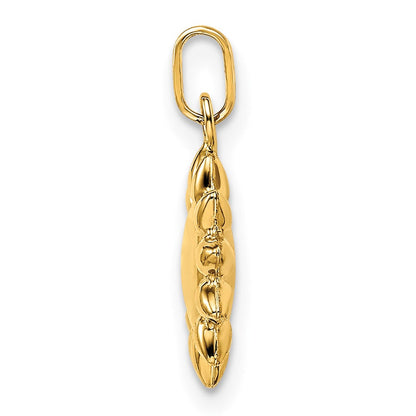 14K Gelbgold 14K Poliert Gewölbt Sonne Anhänger