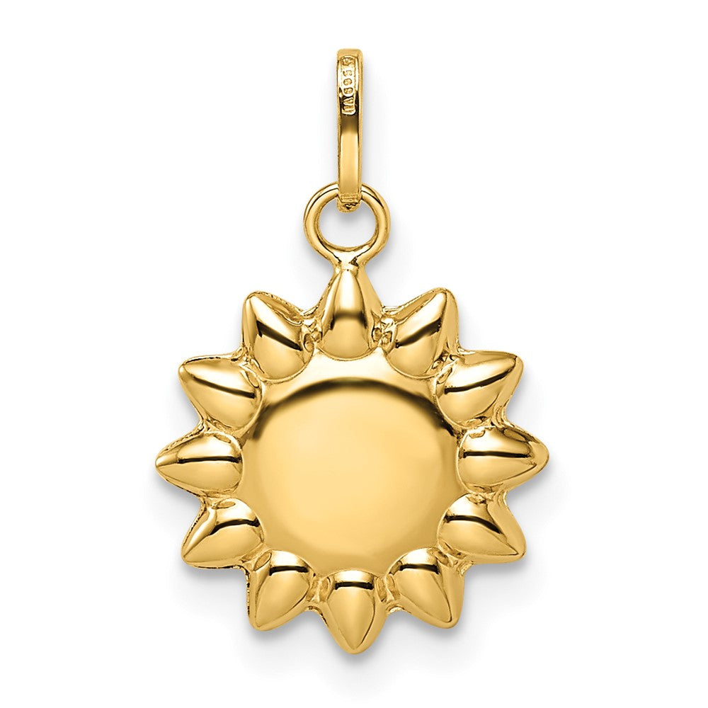 14K Gelbgold 14K Poliert Gewölbt Sonne Anhänger