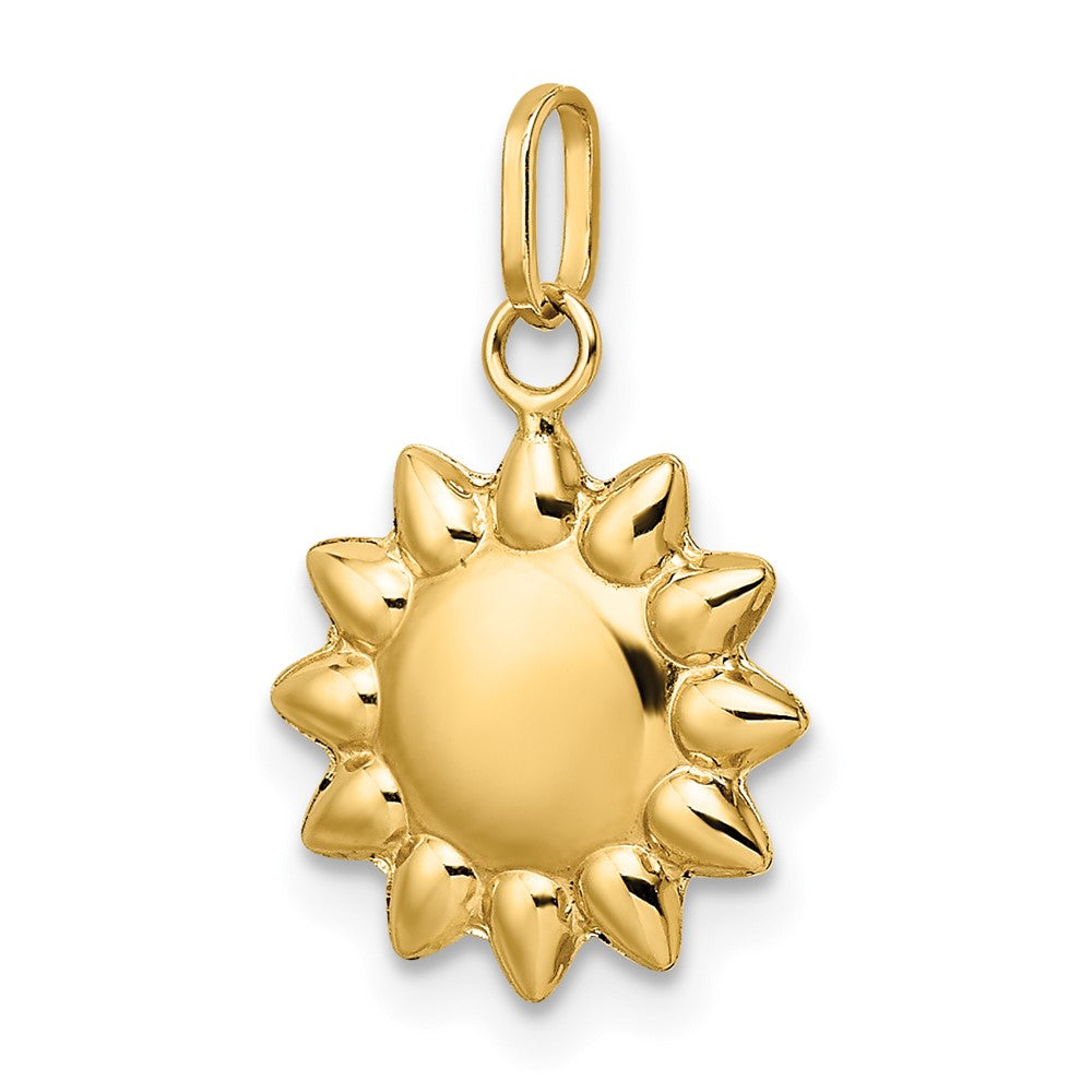 14K Gelbgold 14K Poliert Gewölbt Sonne Anhänger