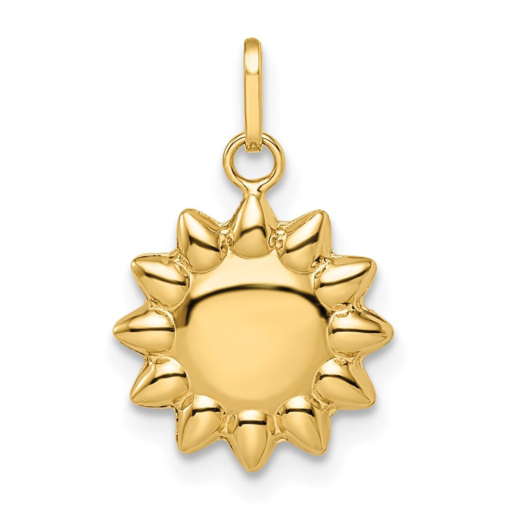 14K Gelbgold 14K Poliert Gewölbt Sonne Anhänger