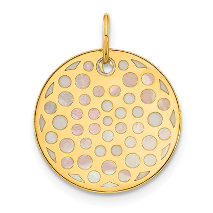 14K Gelbgold Polierter Perlmutt-Erde-Anhänger