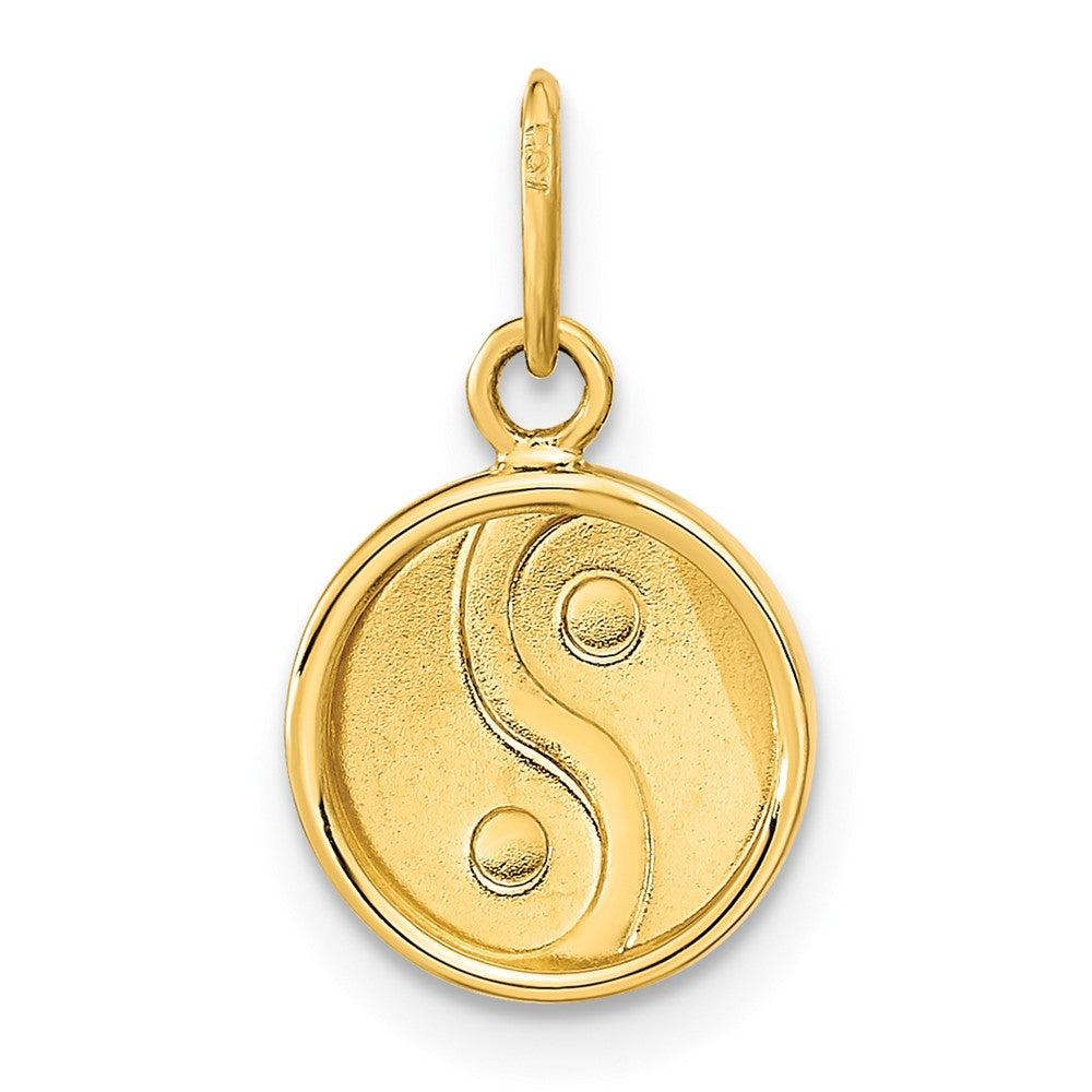 14K Gelbgold 14K Poliert Schwarz/white Emaille Yin und Yang Anhänger