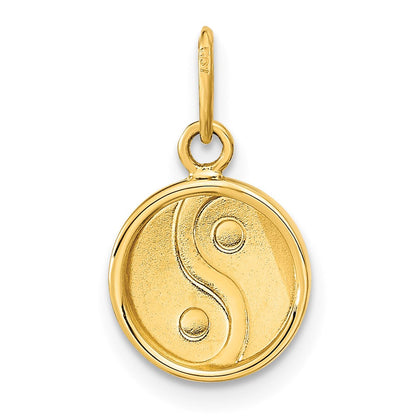 14K Gelbgold 14K Poliert Schwarz/white Emaille Yin und Yang Anhänger