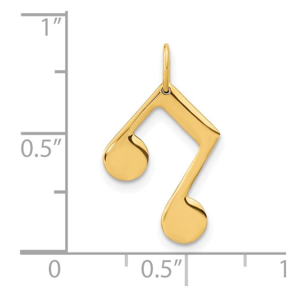 14K Gelbgold 14K Poliert Musik Note Anhänger