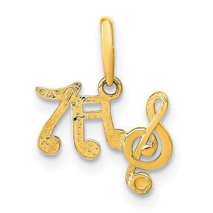 14K Gelbgold 14K Poliert Musik Notes Anhänger