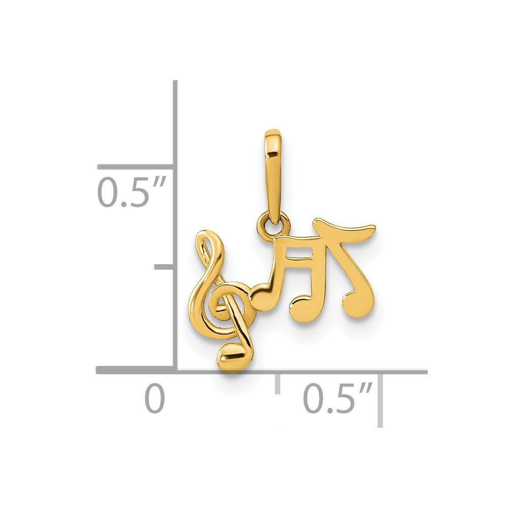 14K Gelbgold 14K Poliert Musik Notes Anhänger