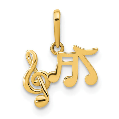 14K Gelbgold 14K Poliert Musik Notes Anhänger