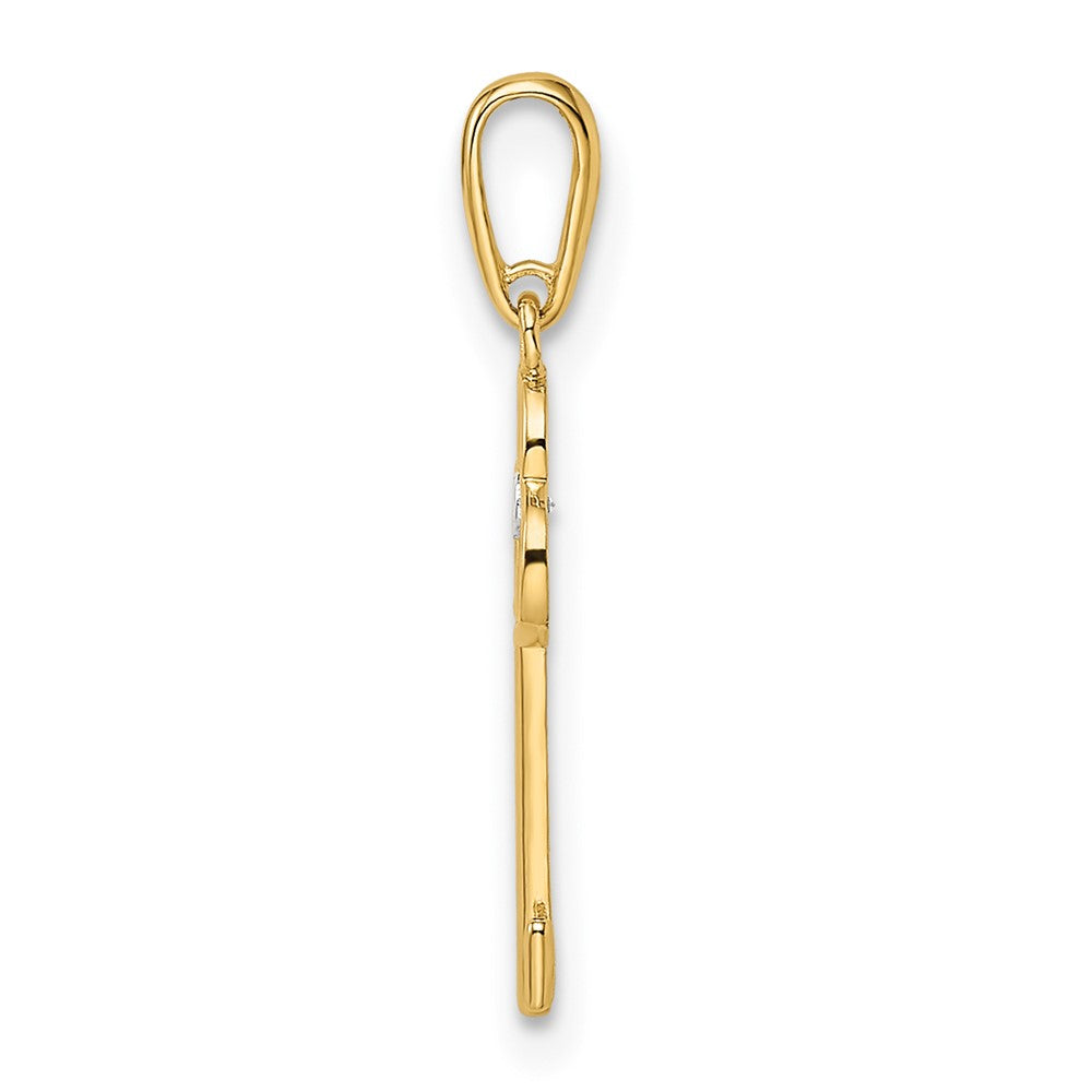 14K Gelbgold 14K Zirkonia Key Anhänger