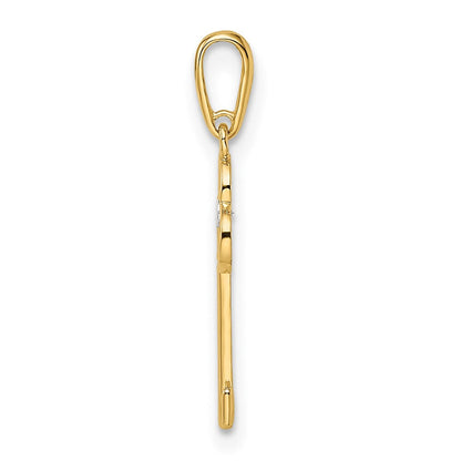 14K Gelbgold 14K Zirkonia Key Anhänger