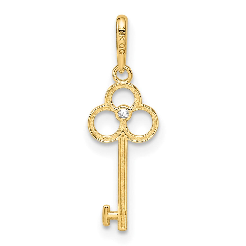 14K Gelbgold 14K Zirkonia Key Anhänger