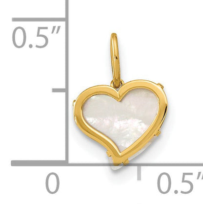 14K Gelbgold 14K Poliert Perlmutt Herz Anhänger