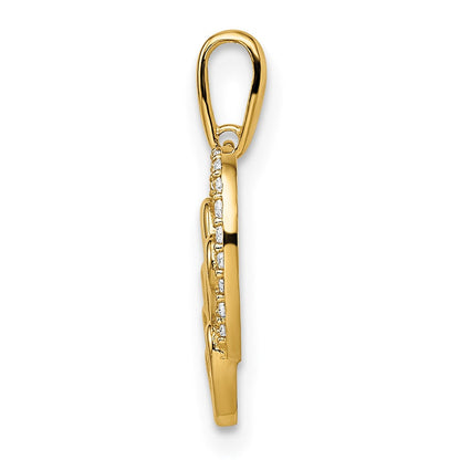 14K Gelbgold 14K Zirkonia Herzen Anhänger
