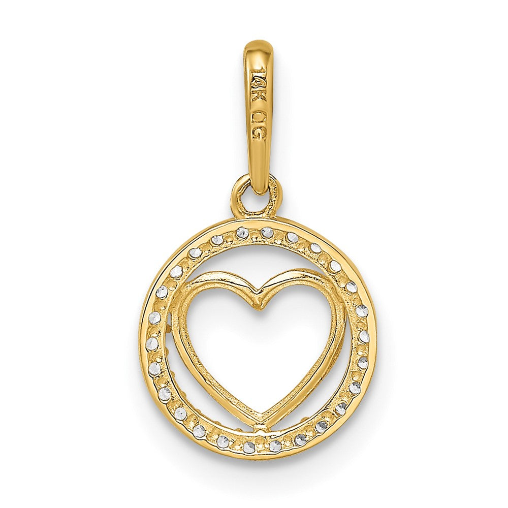 14K Gelbgold 14K Zirkonia Herz Anhänger