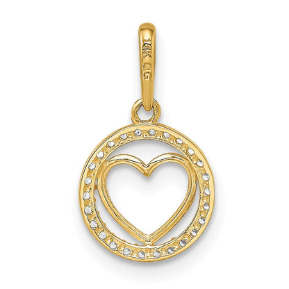 14K Gelbgold 14K Zirkonia Herz Anhänger