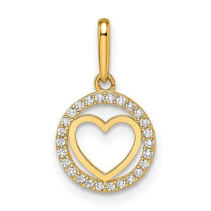14K Gelbgold 14K Zirkonia Herz Anhänger
