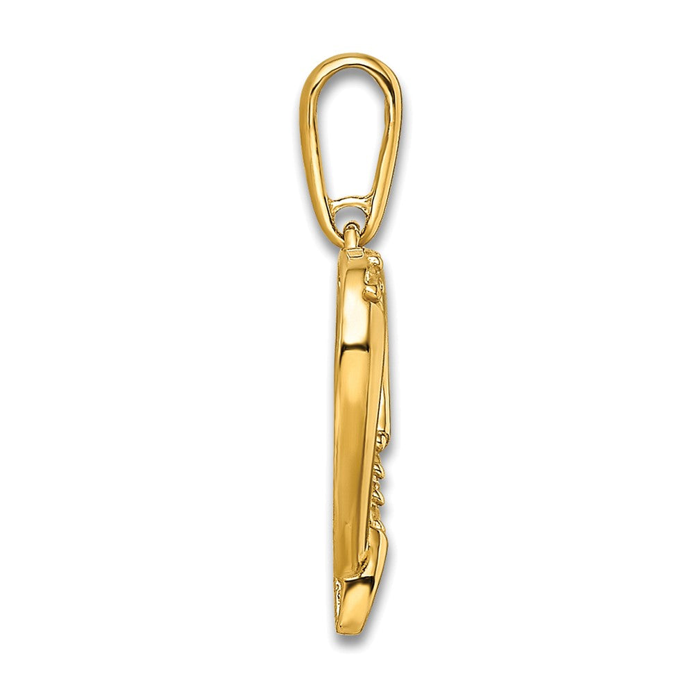 14K Gelbgold 14K Zirkonia Herz mit Kreuz Anhänger