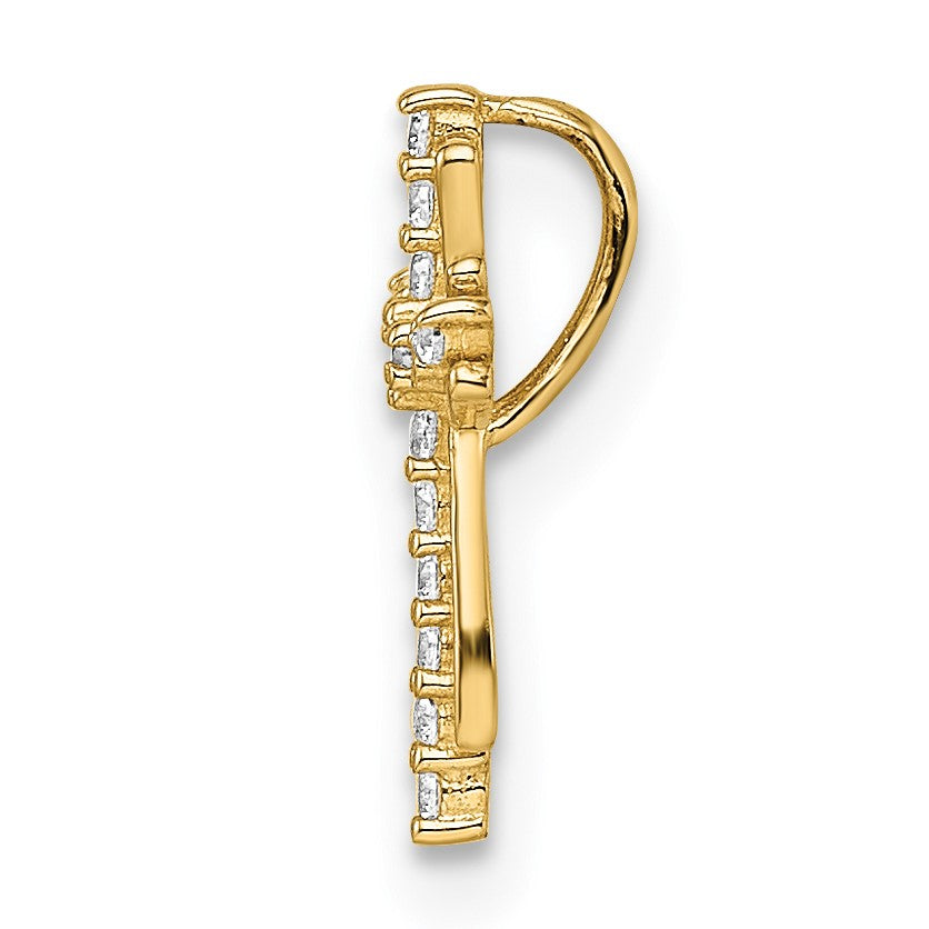 14K Gelbgold 14K Zirkonia Kreuz Kette Anhänger