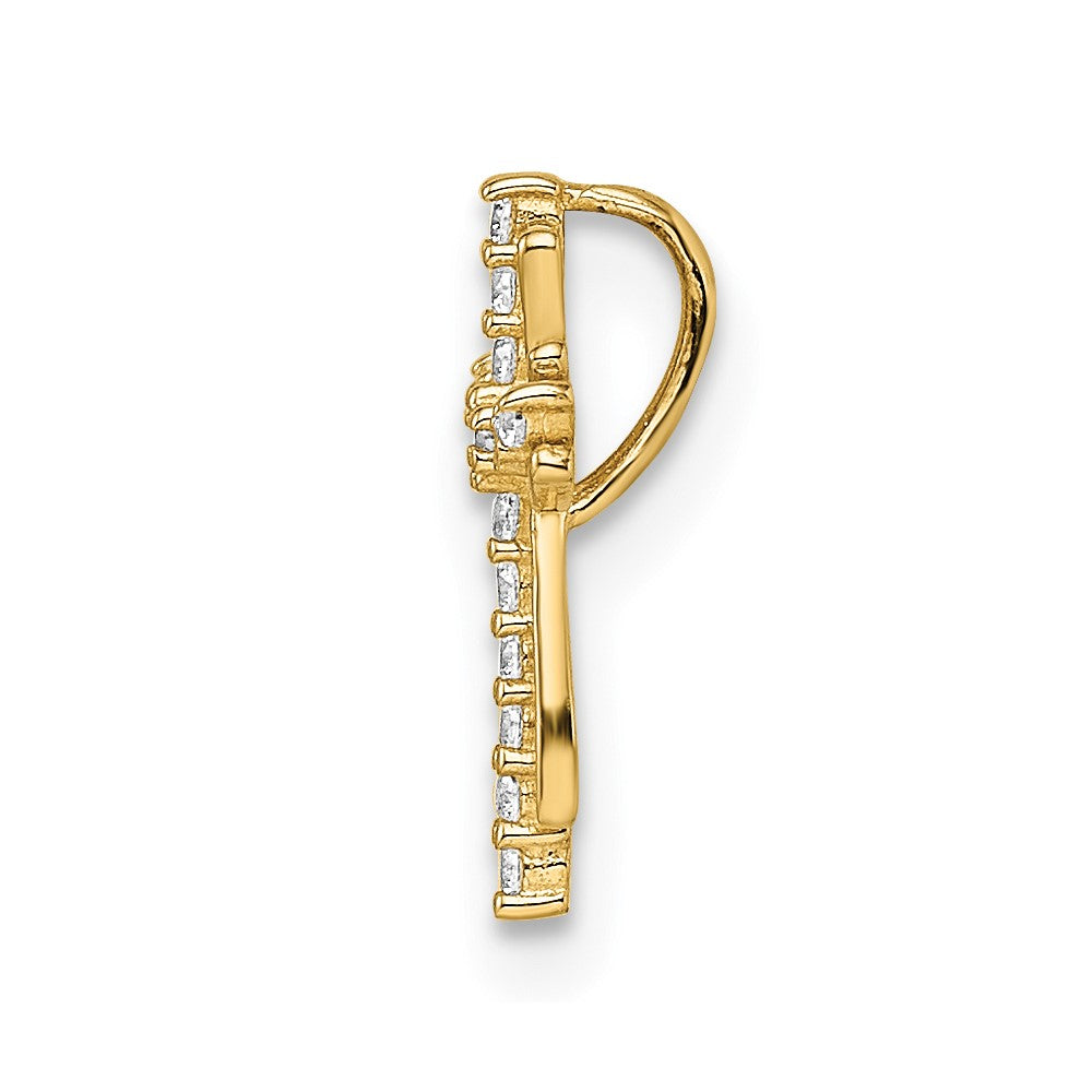 14K Gelbgold 14K Zirkonia Kreuz Kette Anhänger
