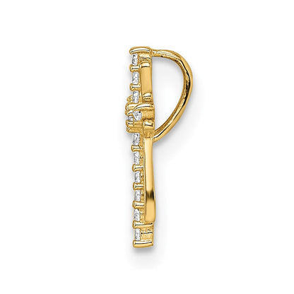 14K Gelbgold 14K Zirkonia Kreuz Kette Anhänger