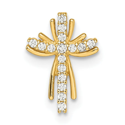 14K Gelbgold 14K Zirkonia Kreuz Kette Anhänger