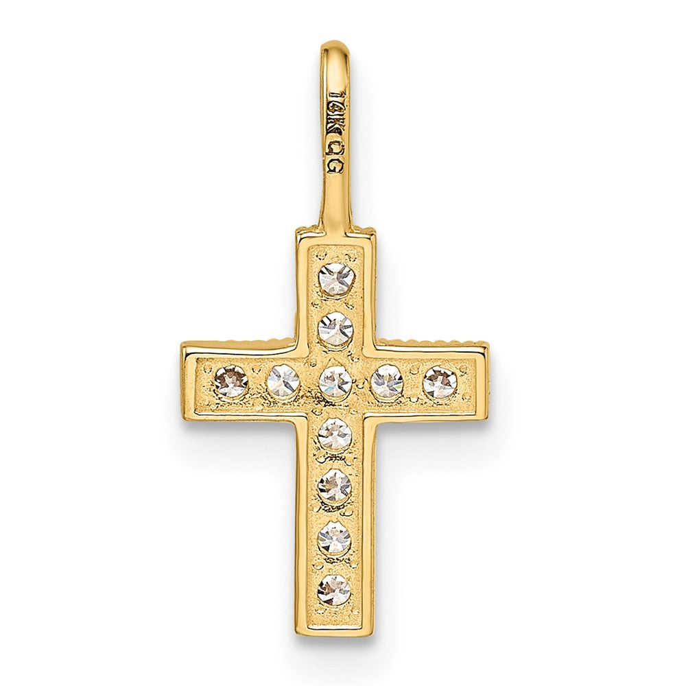 14K Gelbgold 14K Zirkonia Kreuz Anhänger