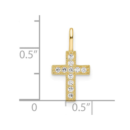 14K Gelbgold 14K Zirkonia Kreuz Anhänger
